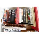 A quantity of hardback books, including: 'Sacred Poems', 'Robert Harris', 'Bertrand Russell', 'Simon