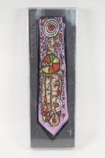 An Alan Davie 'Cultural Ties' silk tie. No. 184 of 300, in a collectors case, 56" long