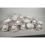 A Paragon porcelain "Elegance" pattern, tea, coffee and fruit service, comprising coffee pot,