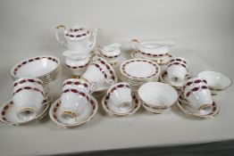 A Paragon porcelain "Elegance" pattern, tea, coffee and fruit service, comprising coffee pot,