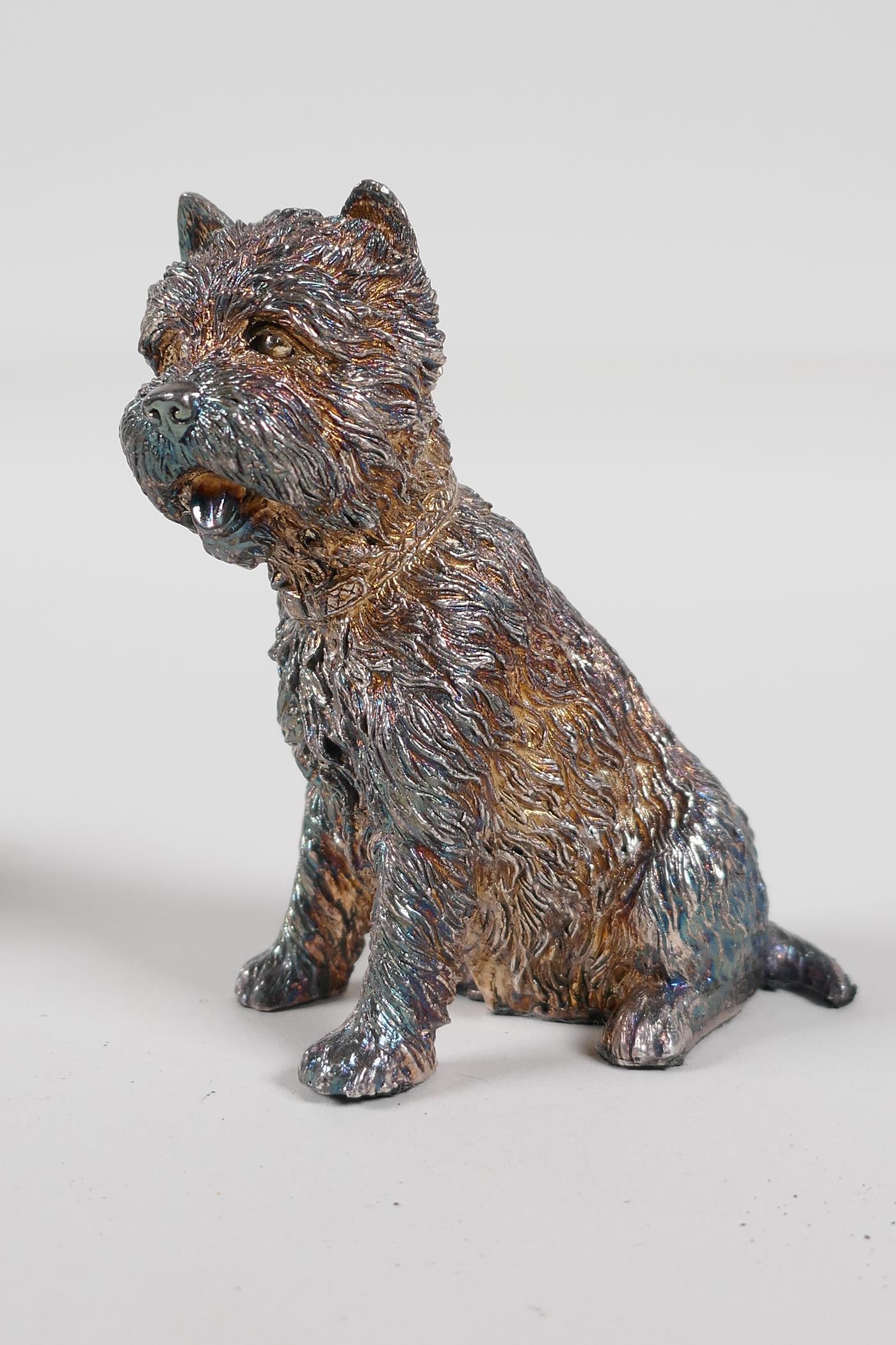 A filled hallmarked silver Scottie dog, Sheffield 2011, and a similar figure of a cat, 3½" - Image 2 of 6