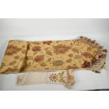 An embroidered ecclesiastical stole, by Paoletti, 90" long, and an embroidered silk maniple