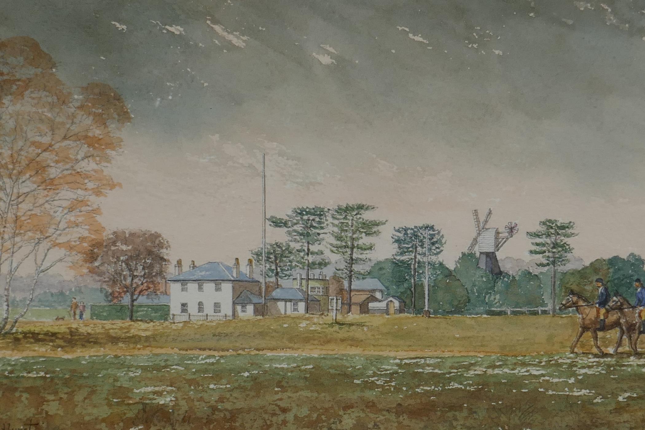 Peter A. Hurst, Wimbledon Common, watercolour, 10" x 7"