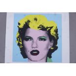 Banksy, Kate Moss, limited edition copy screen print, by the West Country Prince, 63/500, 21" x 21"