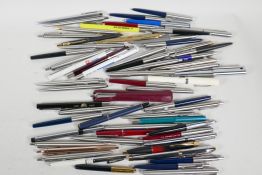 A quantity of assorted ball point pens, mostly Parker