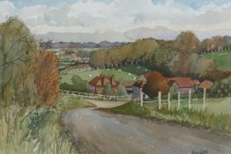 John Ainley, Bocketts Farm, watercolour, 15" x 11"