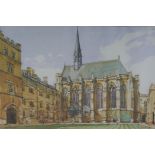 Ken Howard, limited edition print, 245/350, Exeter College, Oxford, pencil signed and numbered,