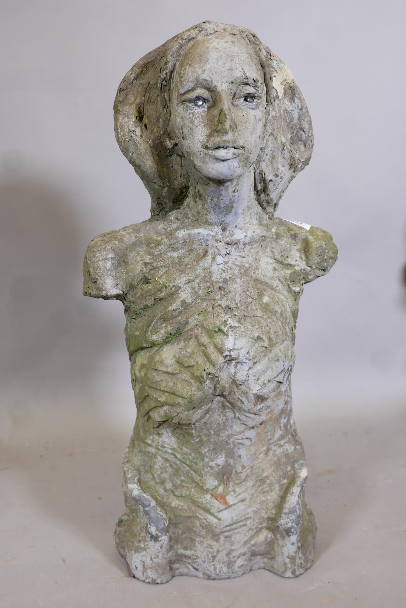A composition sculpture, study of a woman, 28" high