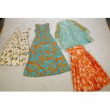 Four bespoke 1950s/60s lady's vintage dresses