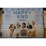 Eight Quad film posters, including: 'Happy End', 'The Place', 'Beyond the Pines', 'Victoria', 'Dog