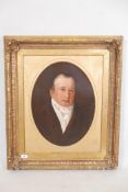 Portrait of a gentleman, oil on canvas laid on board, unsigned, early C19th, 20" X 15"
