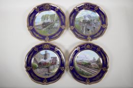 A set of four Spode limited edition collectors plates, from the series depicting British express