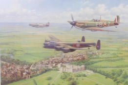 After John Young, Battle of Britain flight, signed limited edition print, 3/495, 24" x 19"