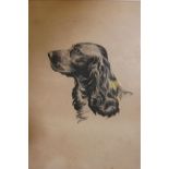 James Grant, British Favourites (Cocker Spaniel), drypoint etching, signed, 6" x 4"