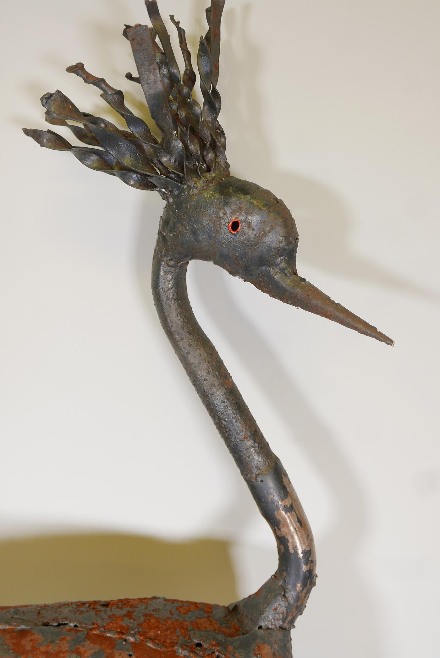 A painted iron sculpture of an emu, 63" high - Image 2 of 2