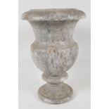 A turned marble garden urn, 11" high