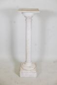 A marble pedestal, 12" x 12" x 43"