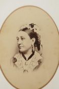 A framed 19th C portrait photograph of a lady, 6" x 9"