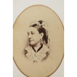 A framed 19th C portrait photograph of a lady, 6" x 9"