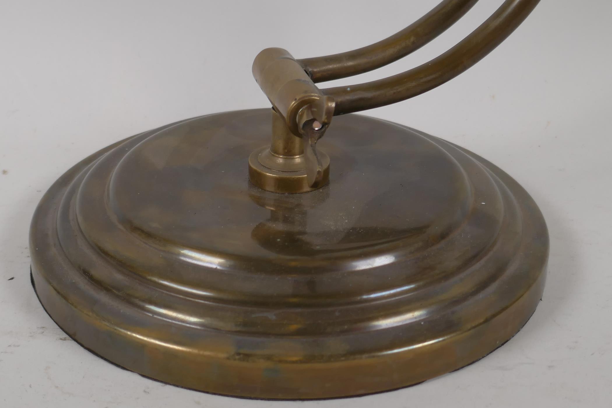 A brass desk top magnifying glass on adjustable stand, 10" high - Image 3 of 3