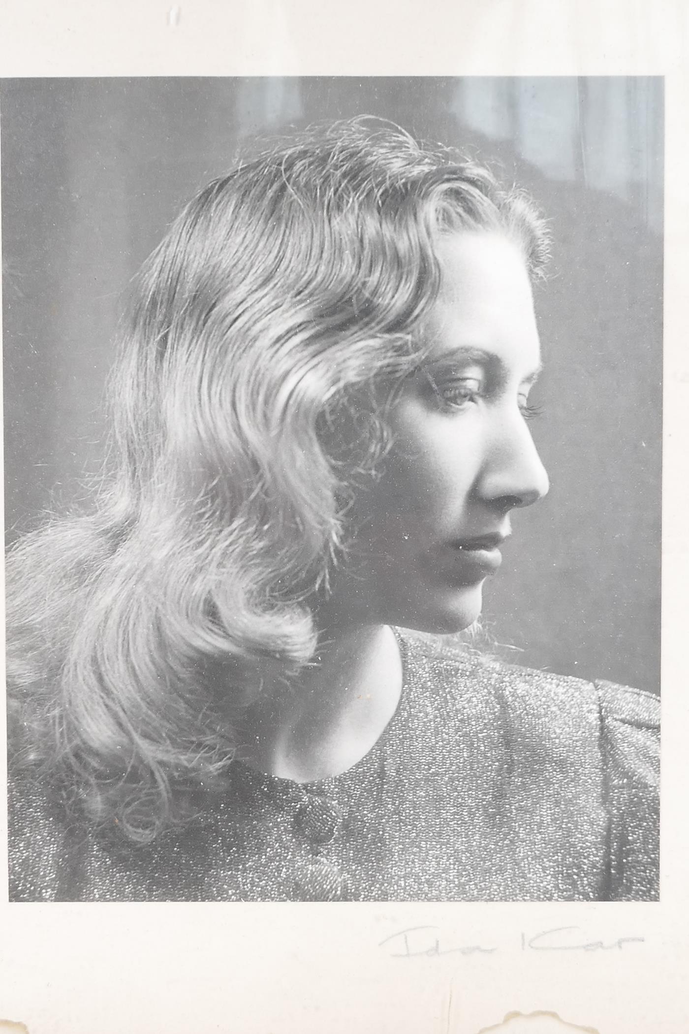 Ida Kar, signed photographic portrait print of Enid Adams, 8" x 10"