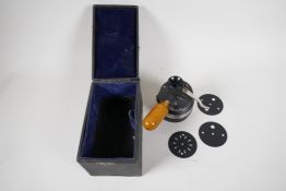 A rare 1940's Craseby Instruments Co. manual, Stroboscope "STROBO VISOR 6H/2001, 3" diameter,