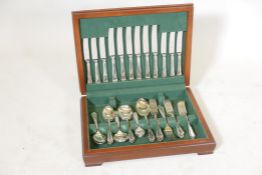 A six place, Slack & Barlow, Sheffield silver plated service in canteen. Appears little or no use.