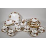 A Royal Albert Old Country Rose part dinner & tea service to include 6 dinner plates, 6 side plates,