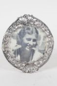 A Dutch pierced silver circular photo frame 3½"  diameter