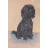 Marjorie Cox, Smokey, 1964, pastel portrait of poodle, 17" x 18½"