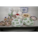 A quantity of pottery & porcelain including: Pratt ware, Rosenthal, Derby Delft, etc