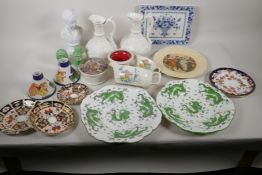 A quantity of pottery & porcelain including: Pratt ware, Rosenthal, Derby Delft, etc