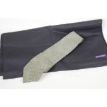 A Ralph Lauren black raw silk stole and a Giorgio Armani silk tie