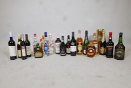 A quantity of spirits, ports, champagne and wines