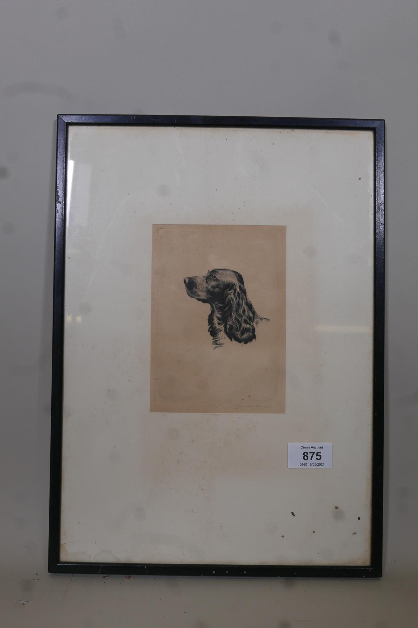 James Grant, British Favourites (Cocker Spaniel), drypoint etching, signed, 6" x 4" - Image 3 of 5