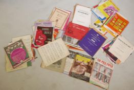 A collection of sheet music, including show songs, etc for the organ, accordion, piano