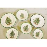 A Spode 'Christmas Tree' pattern, part dinner service, and six Cuthbertson House plates of a similar