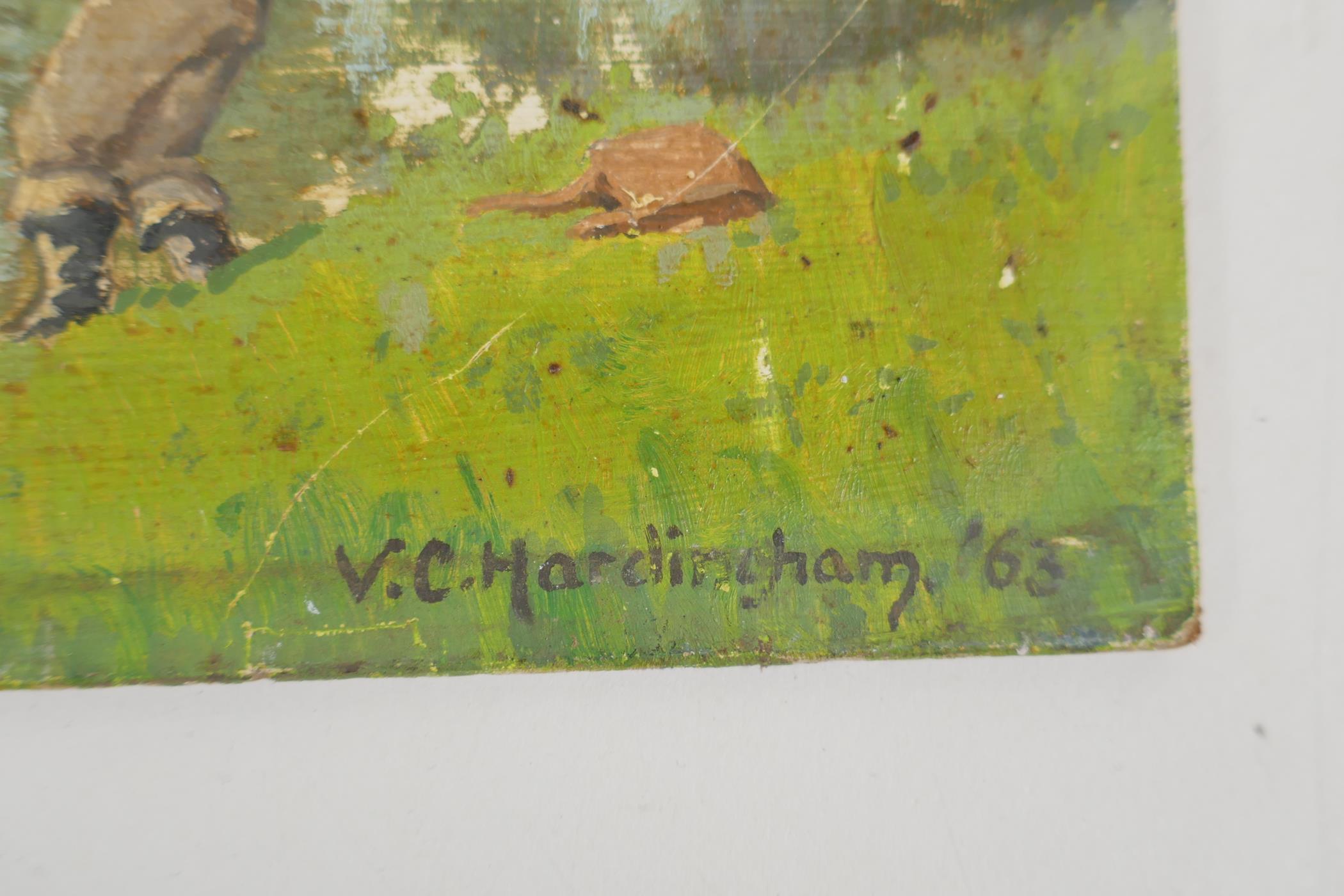 An old Impressionist continental port scene, indistinctly signed. Together with a V. C Hardingham, - Image 6 of 9