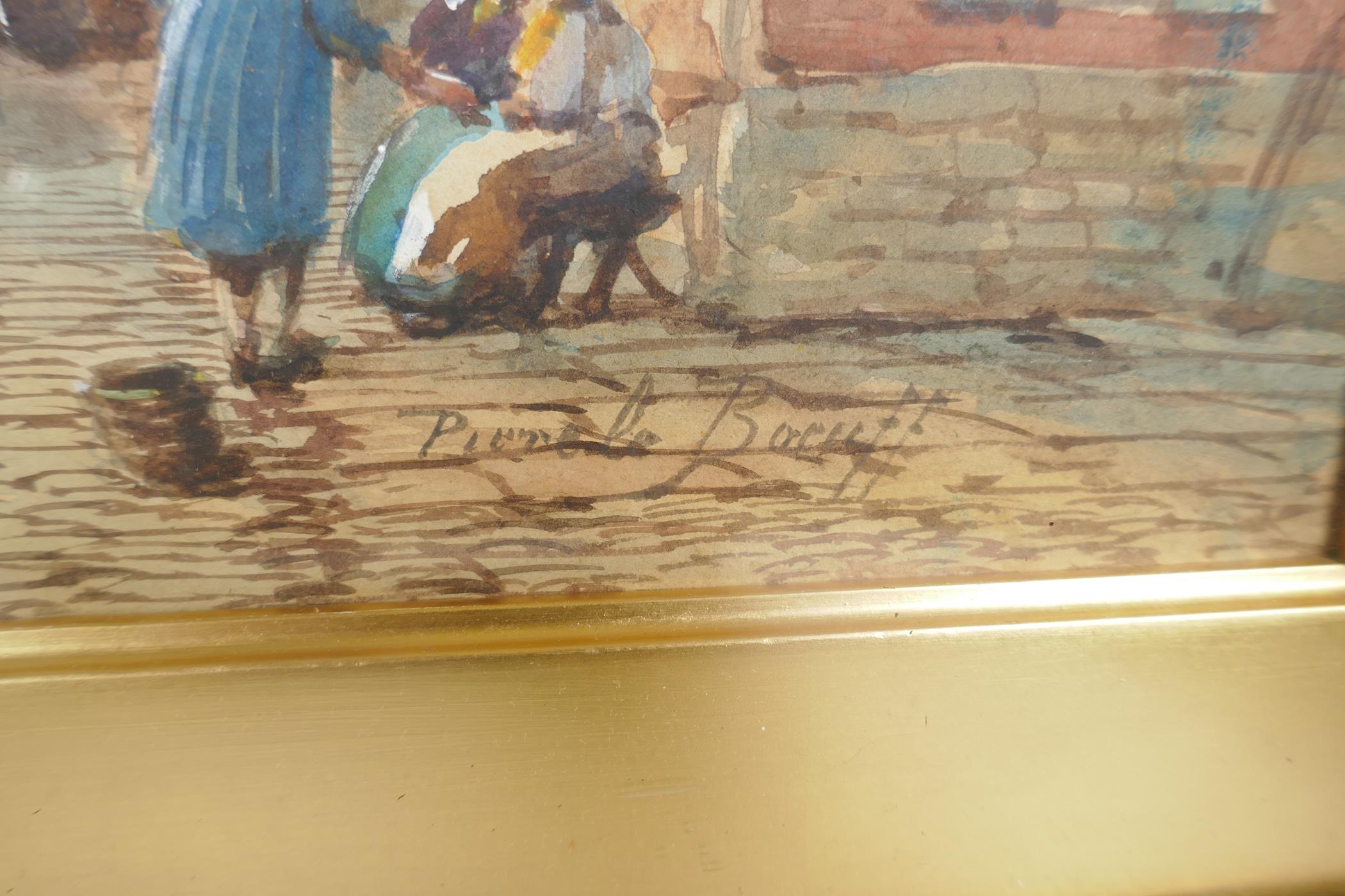 Pierre Le Boeuf, French C19th, Bergen op Zoom, Holland, city square, watercolour, 26" x 20" - Image 3 of 5