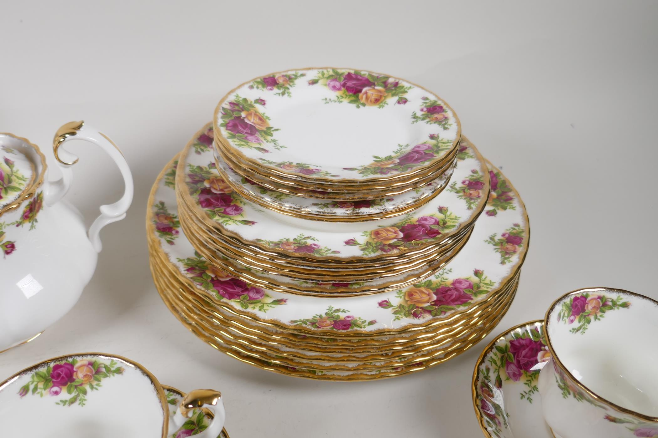 A Royal Albert Old Country Rose part dinner & tea service to include 6 dinner plates, 6 side plates, - Image 5 of 6