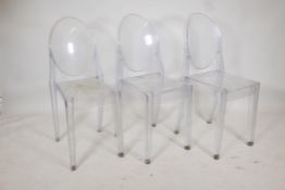 Set of three, Kartel style victoria ghost chairs