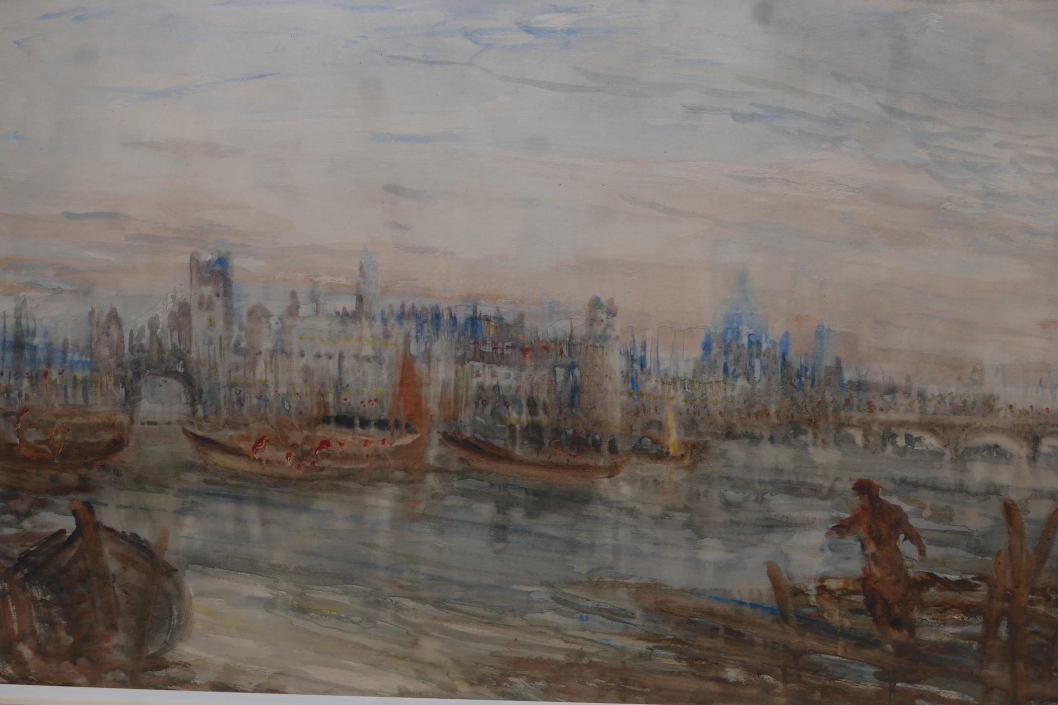 William Freeman, (1851-1934), Romantic City Skyline I, watercolour, 21" x 29"