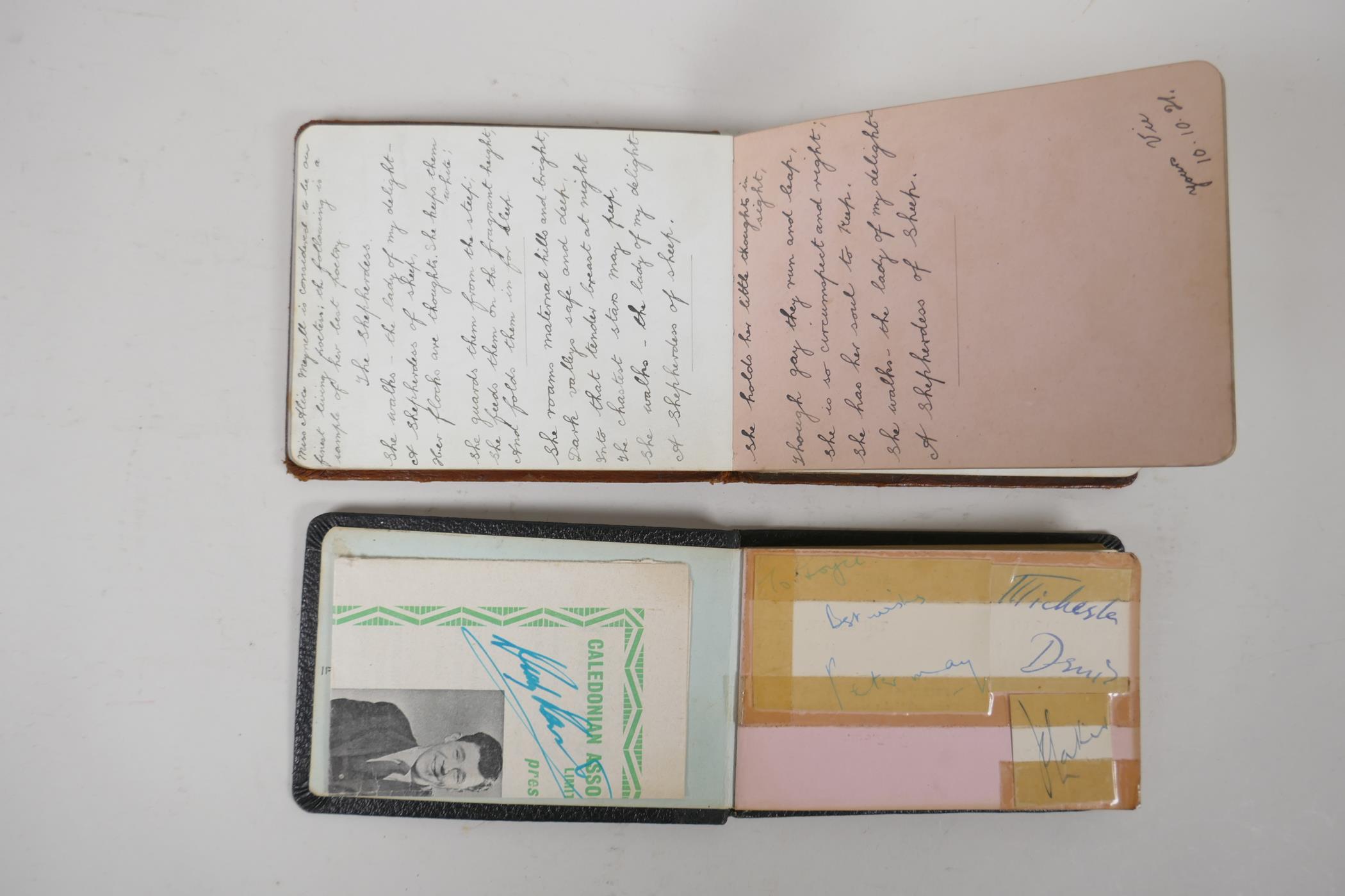 Two early to mid C20th autograph albums containing sketches, watercolours and oils, largest 5½" x - Image 4 of 5