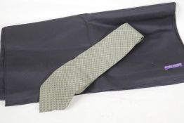 A Ralph Lauren black raw silk stole and a Giorgio Armani silk tie