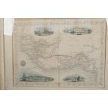 A framed bookplate map of West Africa, by J. Rapkin. Illustrated by H. Winkles. 13" x 10"
