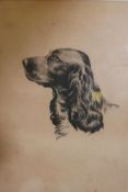 James Grant, British Favourites (Cocker Spaniel), drypoint etching, signed, 6" x 4"