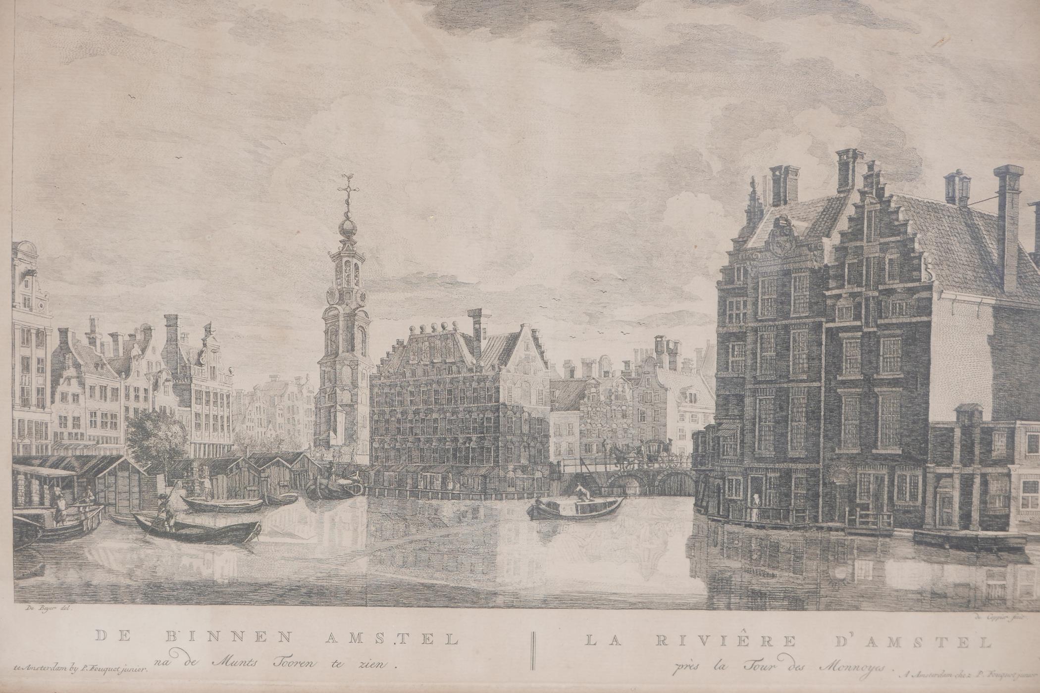 After de Beijer, C18th engraving, the River Amstel and Mint House, engraved by de Coppier, published - Image 3 of 3