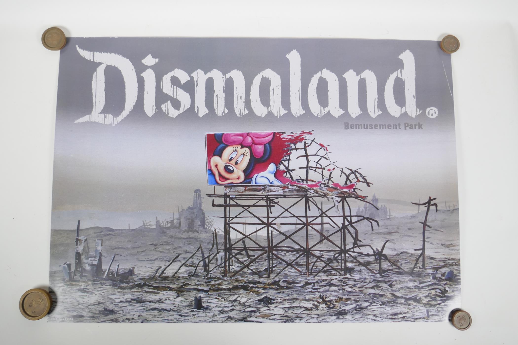 Jeff Gillette, 'Dismaland Bemusement Park' poster, creased corner, 23½" x 16½" - Image 2 of 4