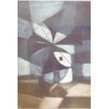 Francis Kelly, "Windmill", limited edition drypoint etching, 5/50. 14" x 18" signed