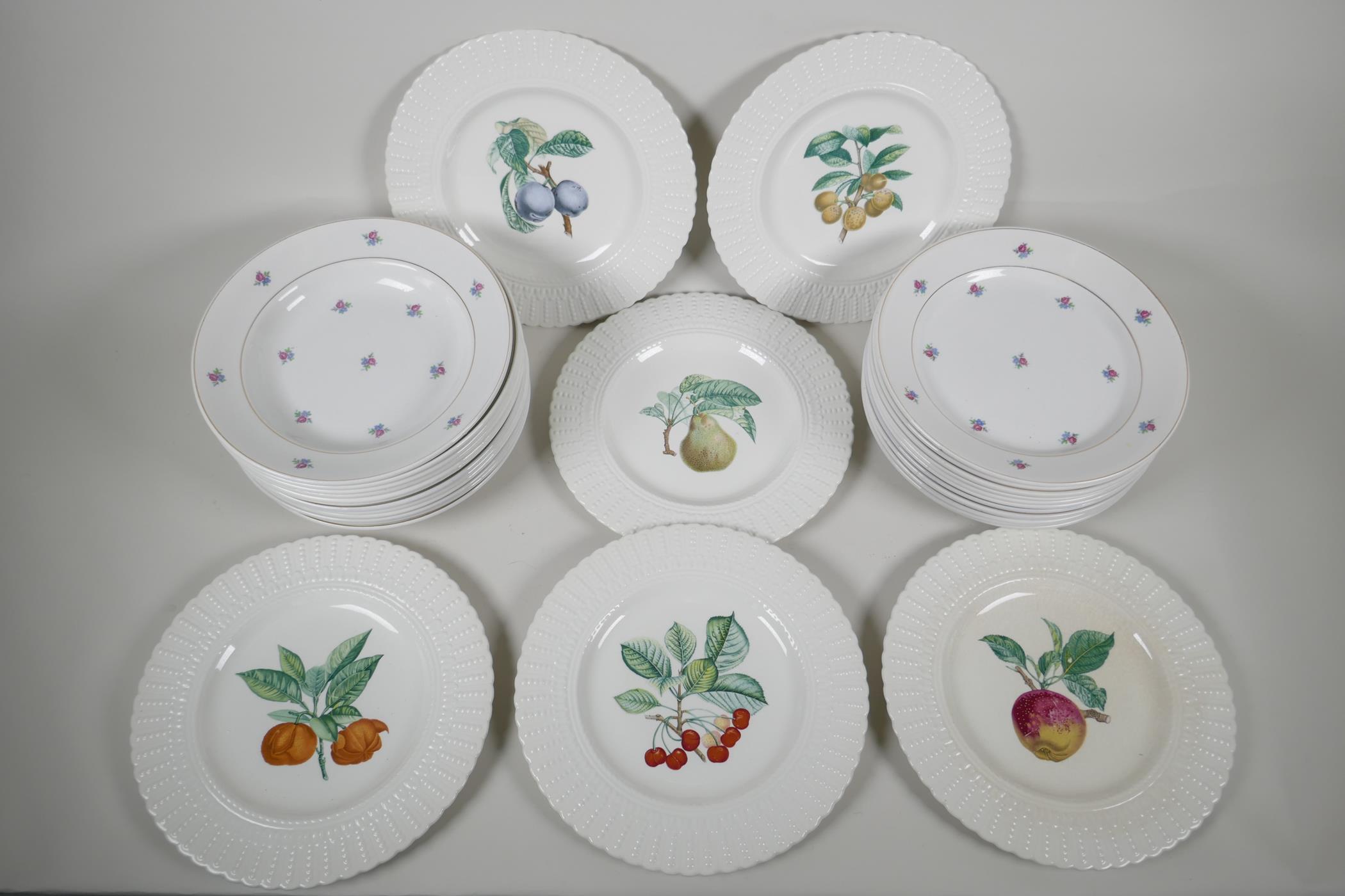 A quantity of Luneville Florean dinner plates and bowls, and six Royal Cauldron dessert plates,